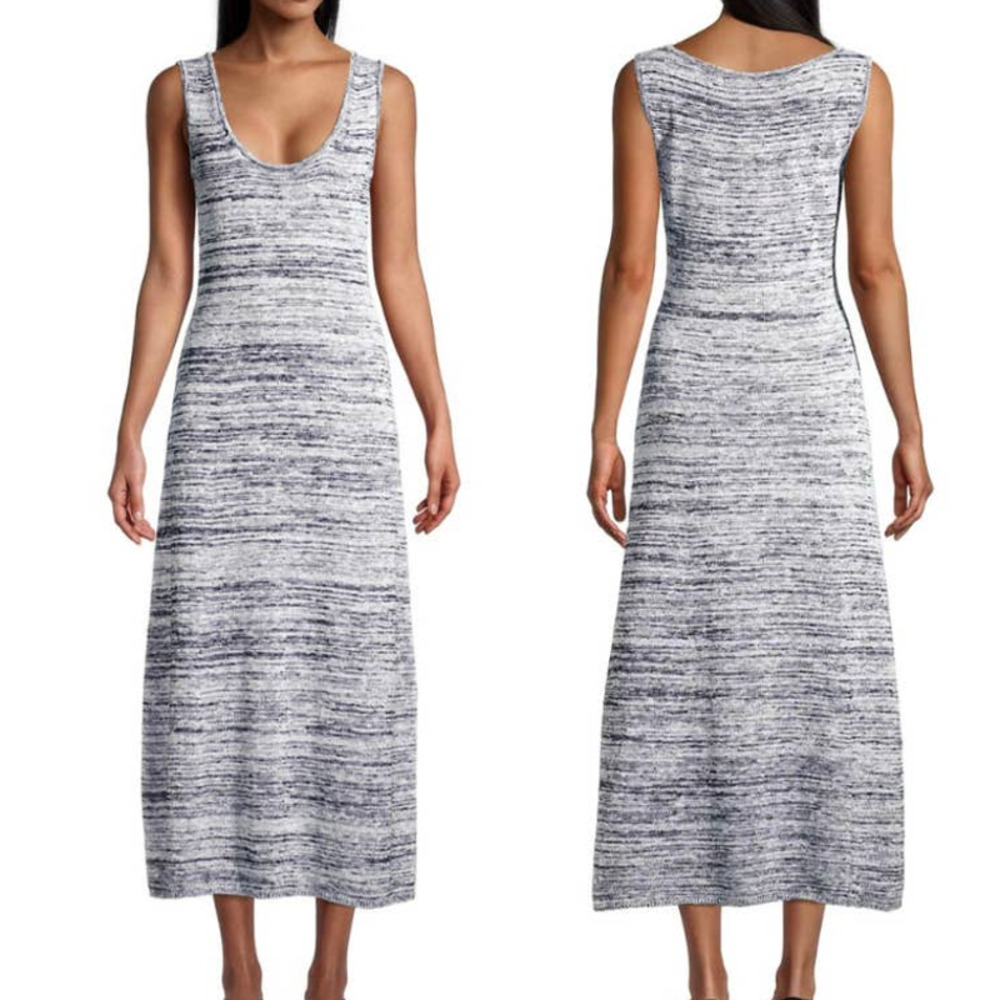 MaxMara Leisure Biglia Knit Dress large black white marled